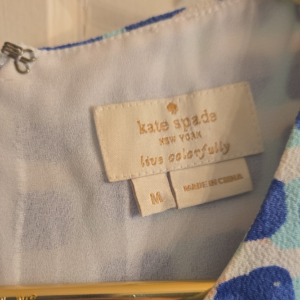 Kate Spade Blue and White Patterned Blouse - Picture 2 of 8
